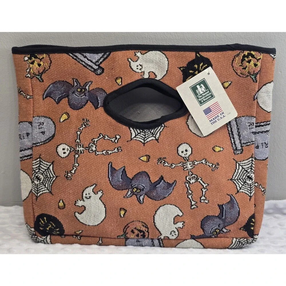 Vintage Halloween Purse Bag Jacquard Woven USA NWT Manual Woodworkers & Weavers